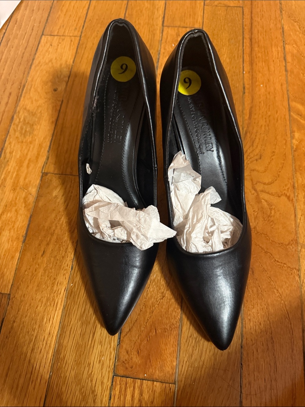 Cynthia Rowley Black Pointed-Toe Leather Pumps